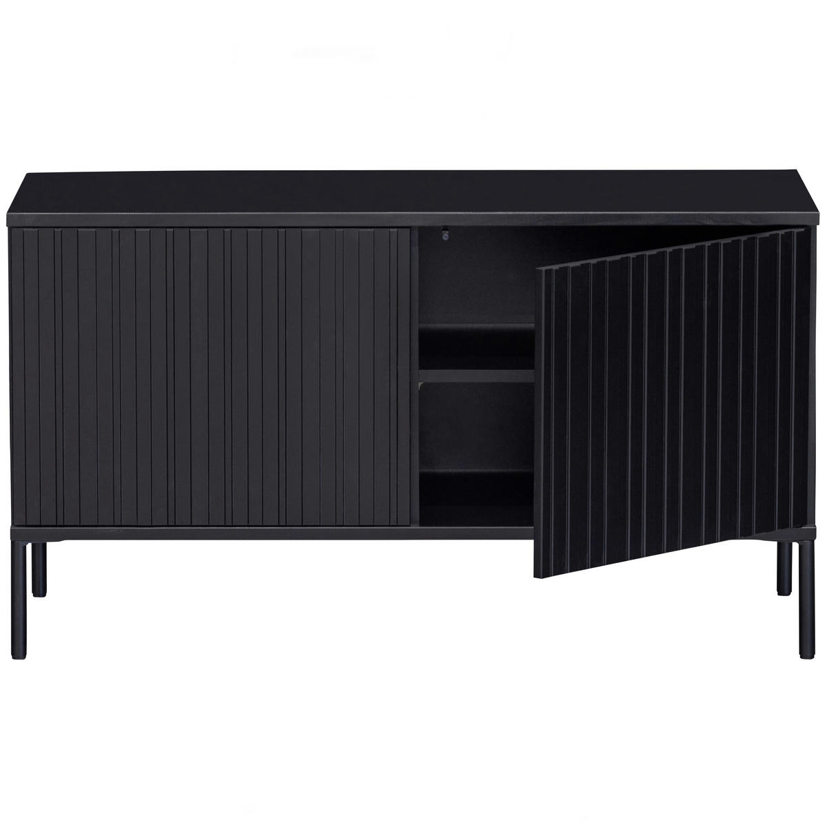 LOWBOARD Gravure 100/56/44 cm   - Schwarz, Design, Holz/Metall (100/56/44cm) - Livetastic