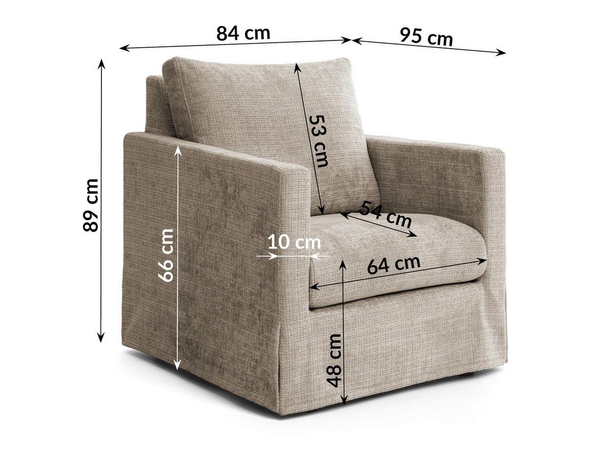 SESSELBEZUG - Beige, Design, Textil (84/89/95cm) - P & B