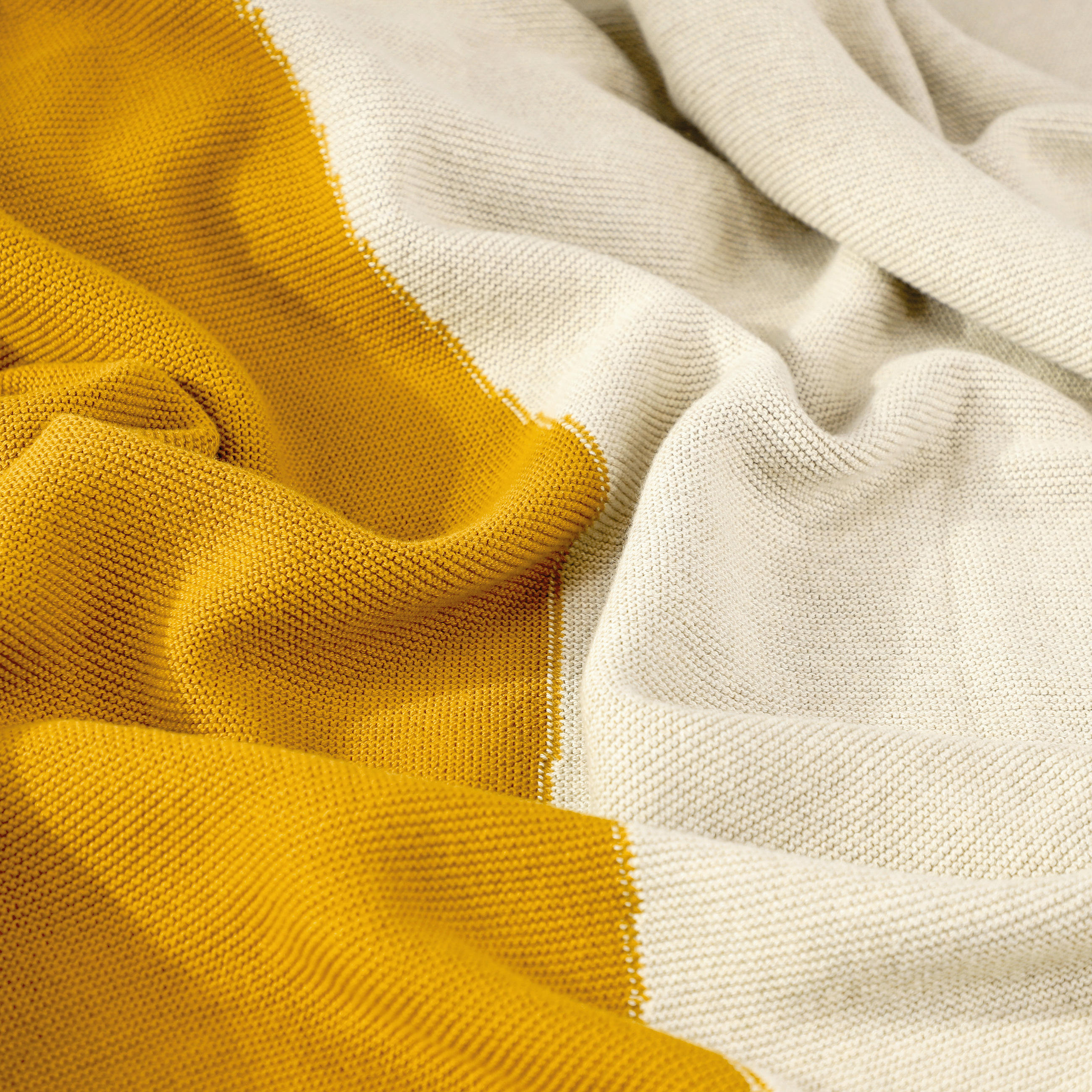 WOHNDECKE JustB! Duo 130/170 cm  - Currygelb/Greige, Design, Textil (130/170cm) - Musterring