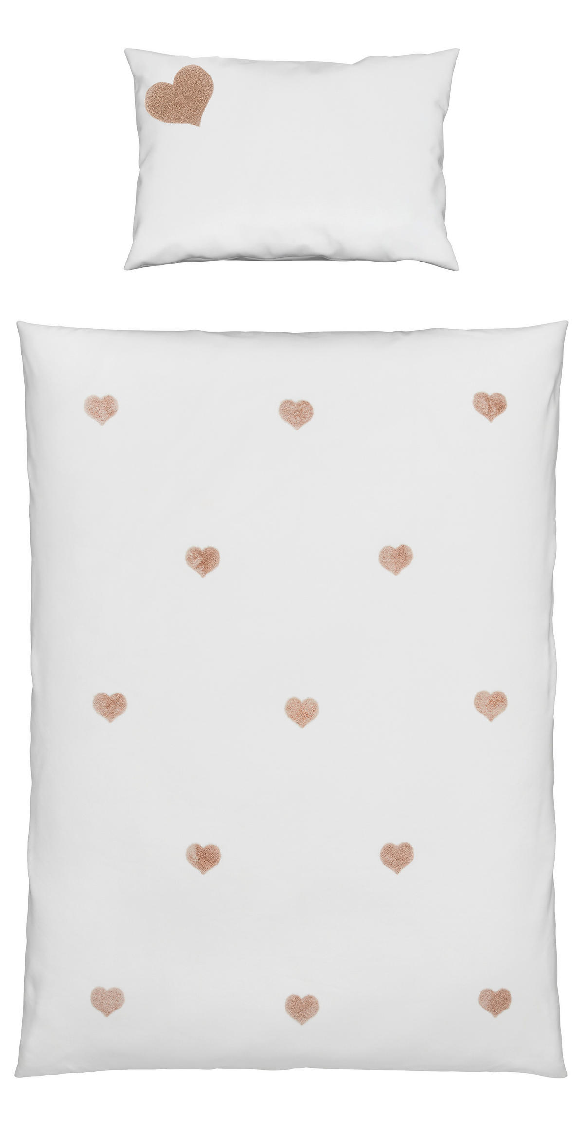 BABYBETTWÄSCHESET 100/135 cm  - Weiss/Pink, Basics, Textil (100/135cm) - Patinio