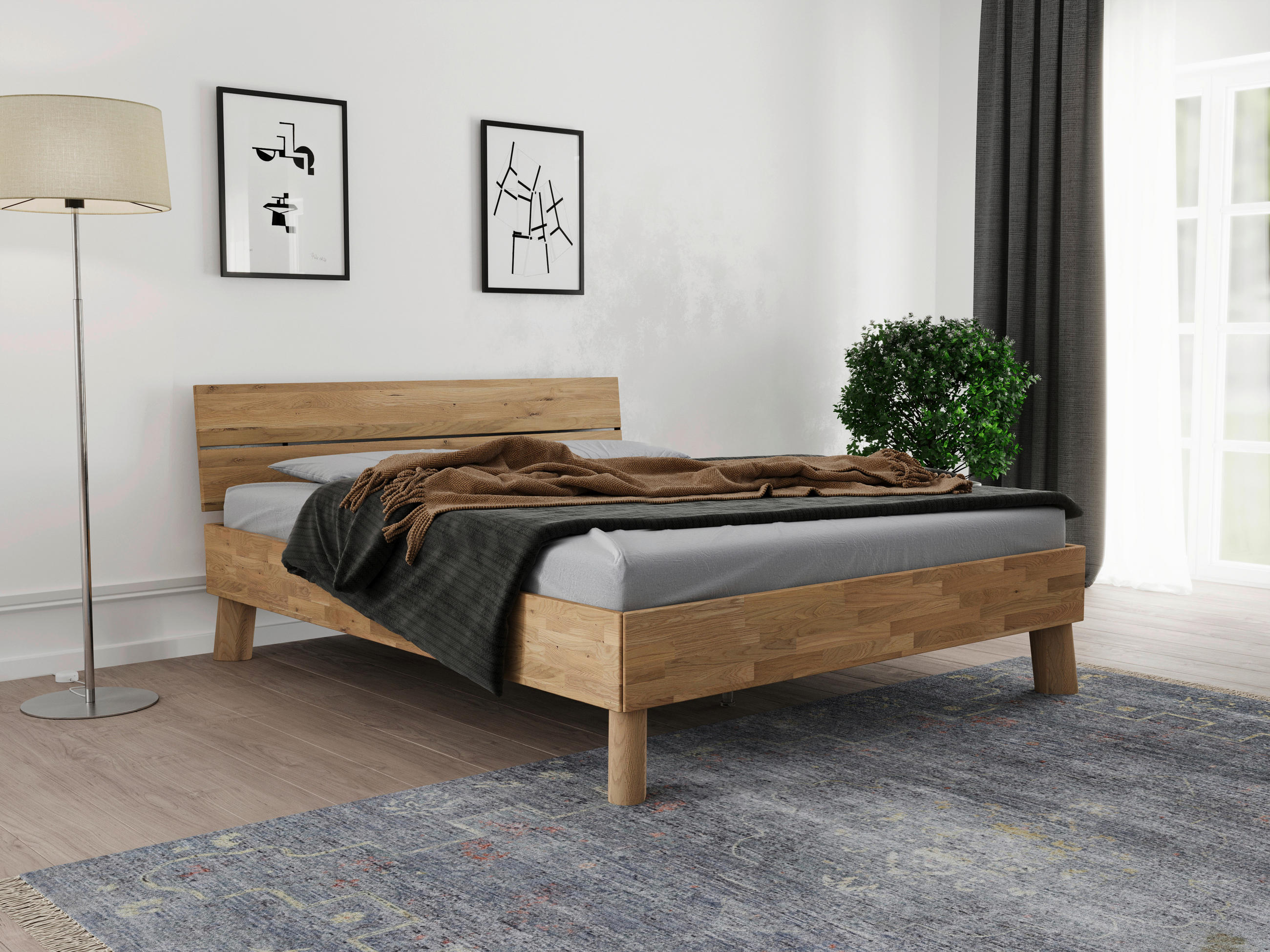 BETT 160/200 cm  in Naturfarben  - Naturfarben, MODERN, Holz (160/200cm) - MID.YOU