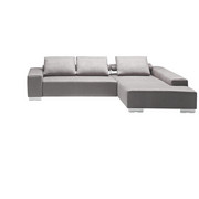 WOHNLANDSCHAFT Mikrofaser Rückenkissen - Chromfarben/Weiß, Design, Textil/Metall (204/304cm) - DIETER KNOLL