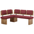 ECKBANK 125/165 cm  in Rot, Eichefarben  - Eichefarben/Rot, KONVENTIONELL, Holzwerkstoff/Textil (125/165cm) - Cantus