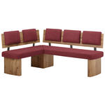 ECKBANK 155/195 cm  in Rot, Eichefarben  - Eichefarben/Rot, KONVENTIONELL, Holzwerkstoff/Textil (155/195cm) - Cantus