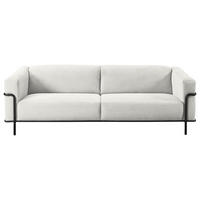 3-SITZER-SOFA Cord Weiß  - Schwarz/Weiß, Design, Textil/Metall (236/67/96cm) - Johann Jakob