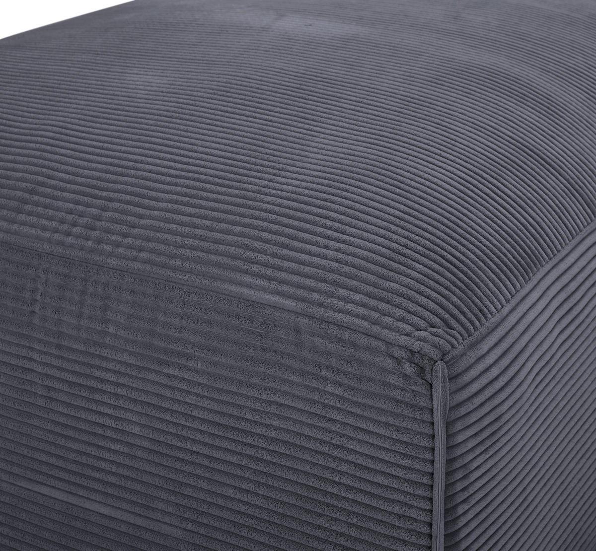 ECKSOFA in Cord Graphitfarben  - Schwarz/Graphitfarben, Design, Kunststoff/Textil (196/303cm) - Livetastic