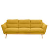 3-SITZER-SOFA in Webstoff Gelb  - Gelb/Buchefarben, Design, Holz/Textil (209/87/88cm) - Livetastic