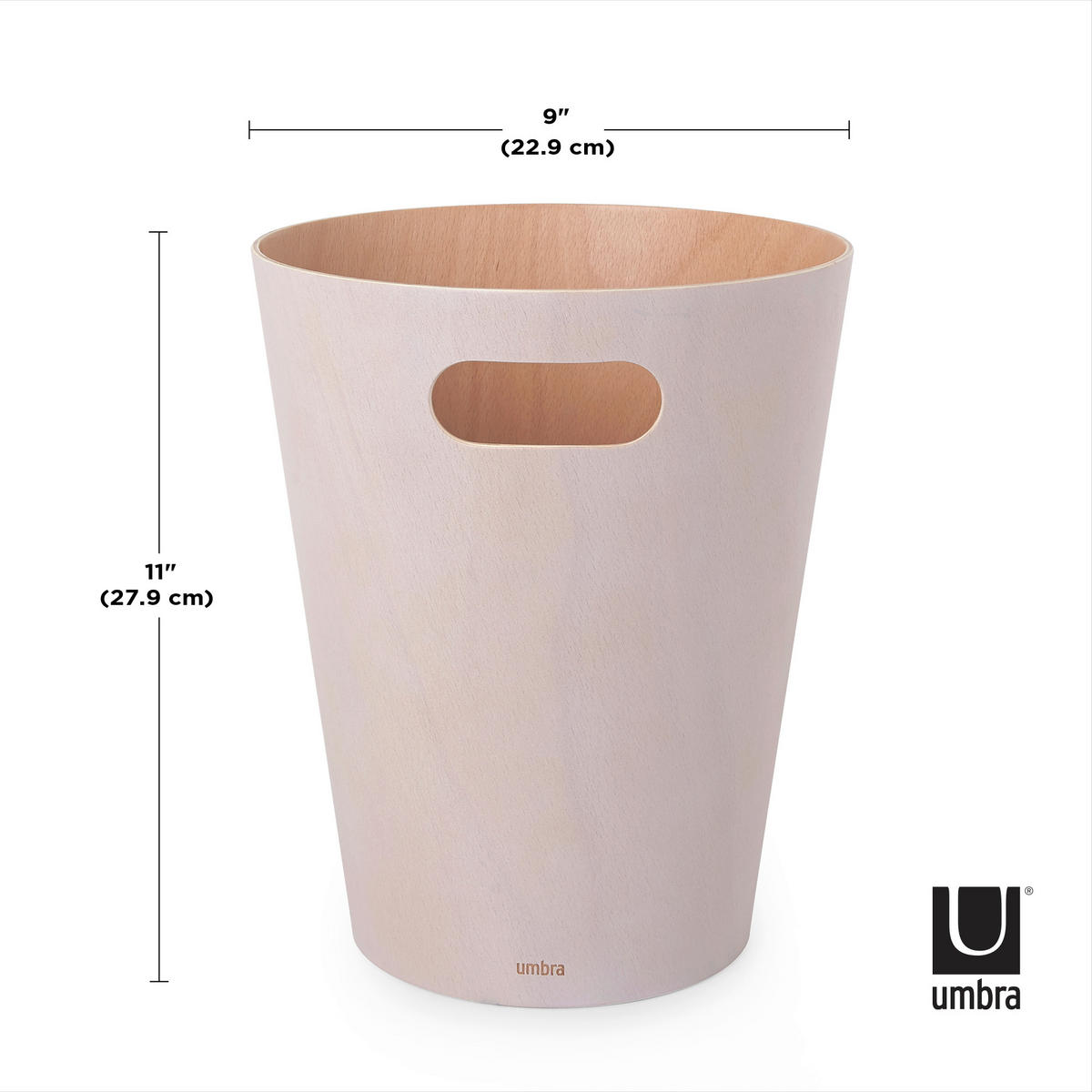 KOŠ ZA PAPIR  7,5 l   Woodrow  - bijela/prirodne boje, Basics, drvo (23/28/23cm) - Umbra