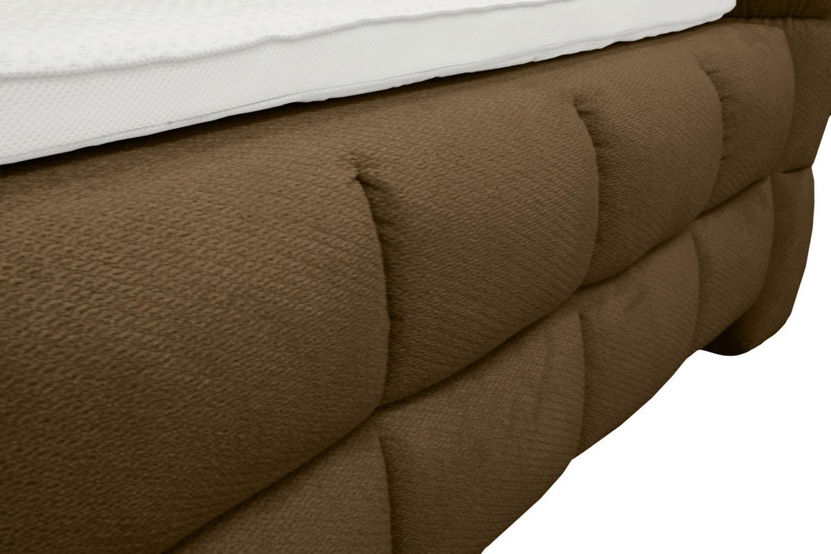 BOXBETT 180/200 cm,  in Braun, Bettkasten, Topper, H3 + H3 = fest  - Schwarz/Braun, Trend, Textil/Metall (180/200cm) - Esposa