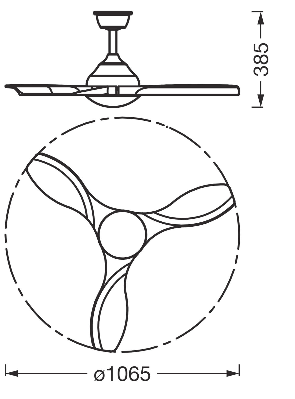 DECKENVENTILATOR - Design (106,5/38,5cm) - Osram