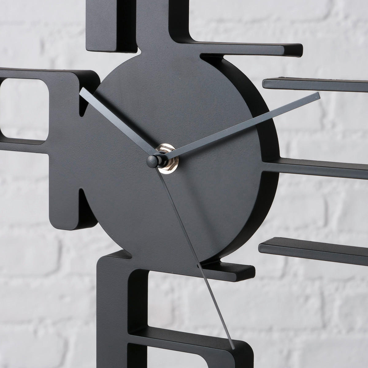 TISCHUHR  Schwarz  - Schwarz, Basics, Kunststoff (25/8/27cm) - Boltze Home