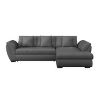 ECKSOFA in Webstoff Anthrazit  - Anthrazit/Schwarz, Design, Kunststoff/Textil (278/187cm) - Livetastic