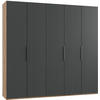 DREHTÜRENSCHRANK in Eichefarben, Graphitfarben  - Chromfarben/Eichefarben, Modern, Holzwerkstoff (250/236/58cm) - MID.YOU