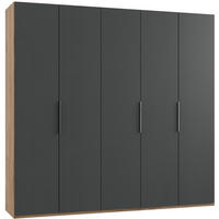 DREHTÜRENSCHRANK in Graphitfarben, Eichefarben  - Chromfarben/Eichefarben, Modern, Holzwerkstoff (250/236/58cm) - MID.YOU