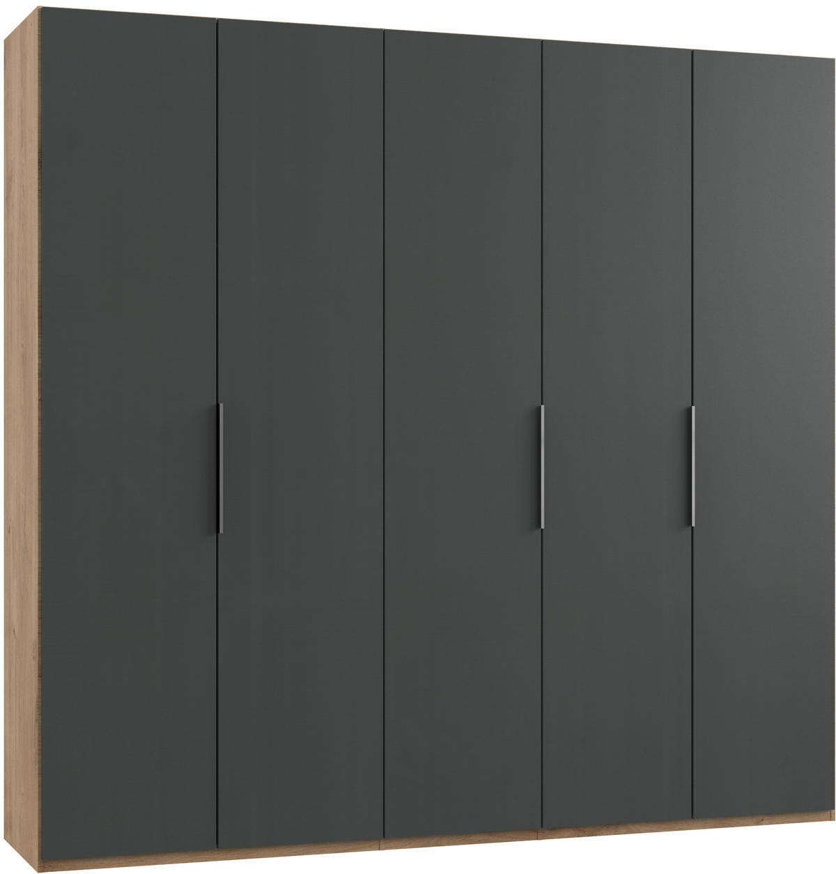 DREHTÜRENSCHRANK in Graphitfarben, Eichefarben  - Chromfarben/Eichefarben, Modern, Holzwerkstoff (250/236/58cm) - MID.YOU