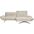 ECKSOFA  in Teddystoff Beige  280/170-195 cm  - Beige/Schwarz, Design, Textil/Metall (280/170-195cm) - Dieter Knoll