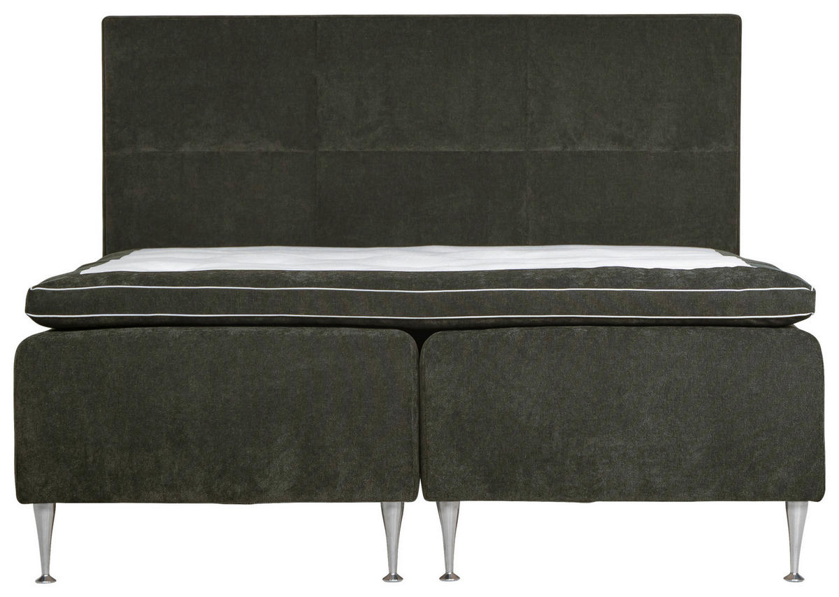 KONTINENTALSÄNG  i antracit  - silver/antracit, Klassisk, metall/trä (180/200cm) - Niels Andersson