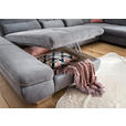 WOHNLANDSCHAFT Grau Mikrofaser  - Chromfarben/Grau, Design, Kunststoff/Textil (211/350/204cm) - Xora