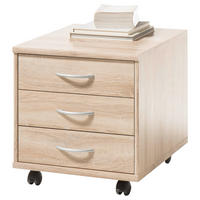 PREDALNIK NA KOLESCIH  hrast sonoma  - srebrne barve/hrast sonoma, Basics, umetna masa/leseni material (46/48/54cm) - Carryhome