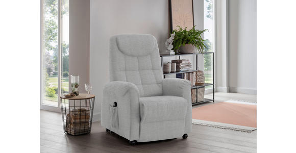 FERNSEHSESSEL in Mikrofaser Hellgrau  - Hellgrau/Schwarz, KONVENTIONELL, Kunststoff/Textil (83/113/92cm) - Xora