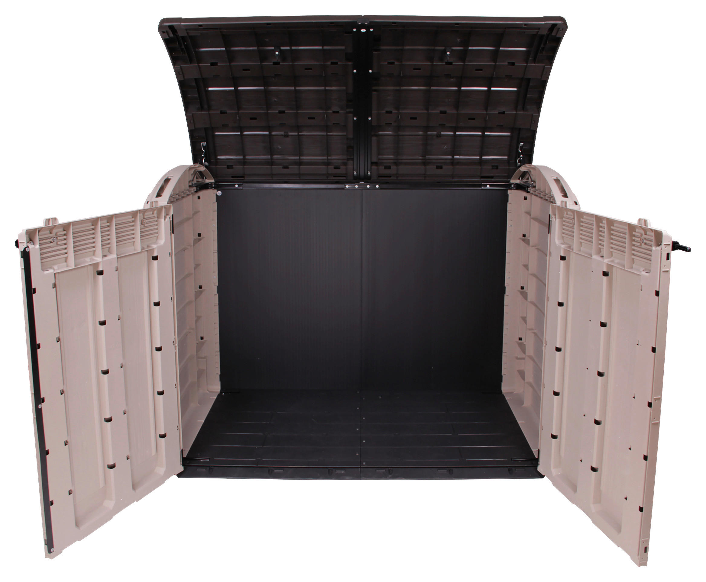 MÜLLTONNENBOX - Beige/Grau, Basics, Kunststoff (177/134/113cm) - Ambia Garden