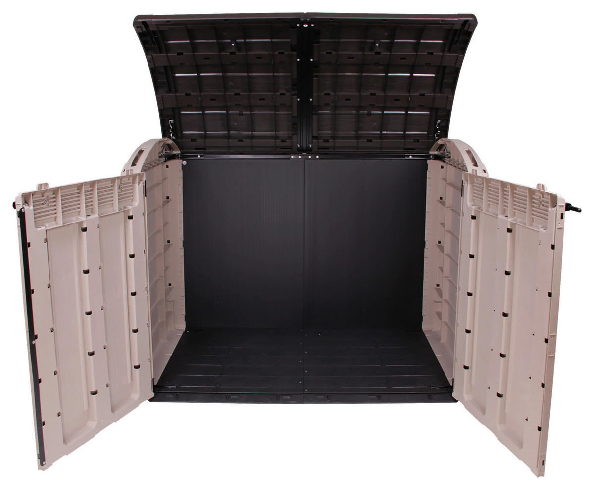 MÜLLTONNENBOX - Beige/Grau, Basics, Kunststoff (177/134/113cm)