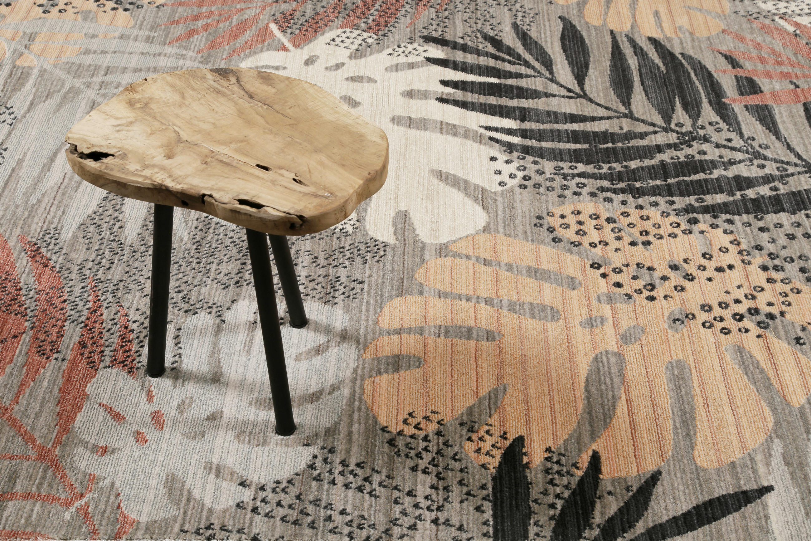 TKANÝ KOBEREC, 160/225 cm, šedá, červená, béžová - šedá/béžová, Konvenční, textil (160/225cm) - Esprit