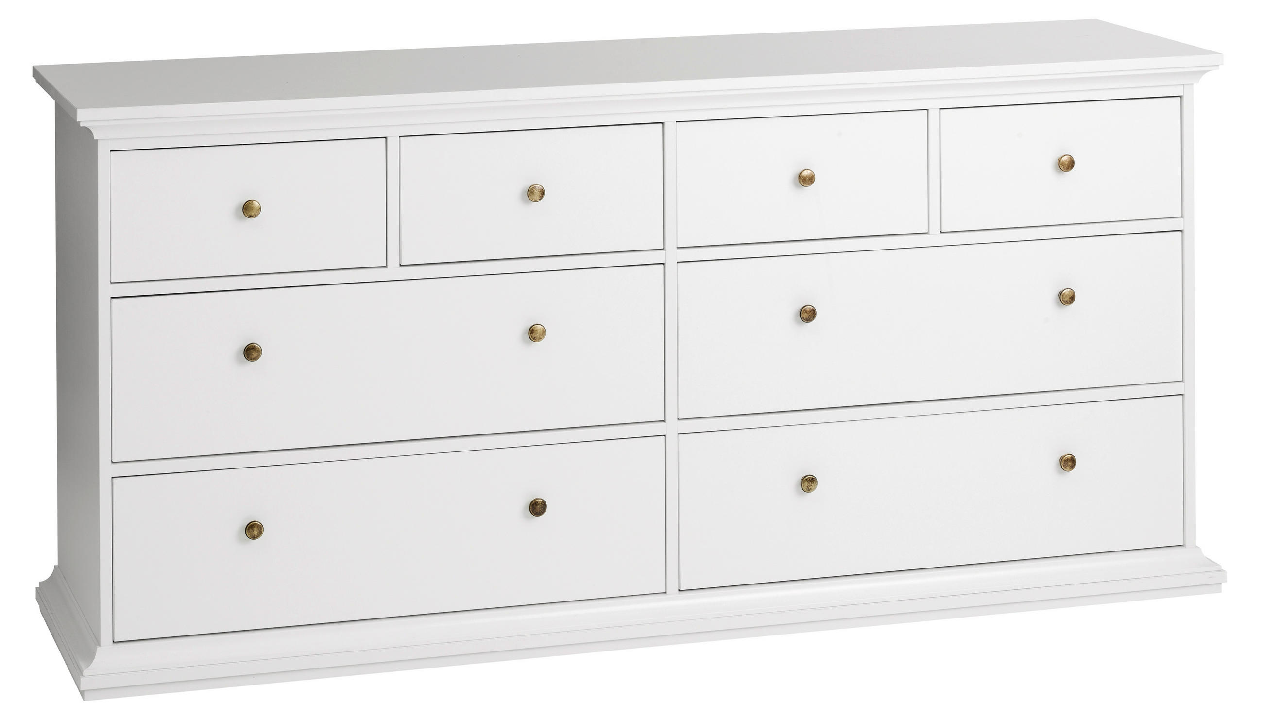 BYRÅ 183,4/86,88/48,5 cm  - vit/mässingsfärgad, Design, metall/trämaterial (183,4/86,88/48,5cm) - Best Price