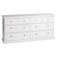 BYRÅ 183,4/86,88/48,5 cm  - vit/mässingsfärgad, Design, metall/trämaterial (183,4/86,88/48,5cm) - Best Price