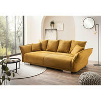 BIGSOFA in Cord Goldfarben  - Chromfarben/Goldfarben, Modern, Kunststoff/Textil (242/71/90/131cm) - Livetastic