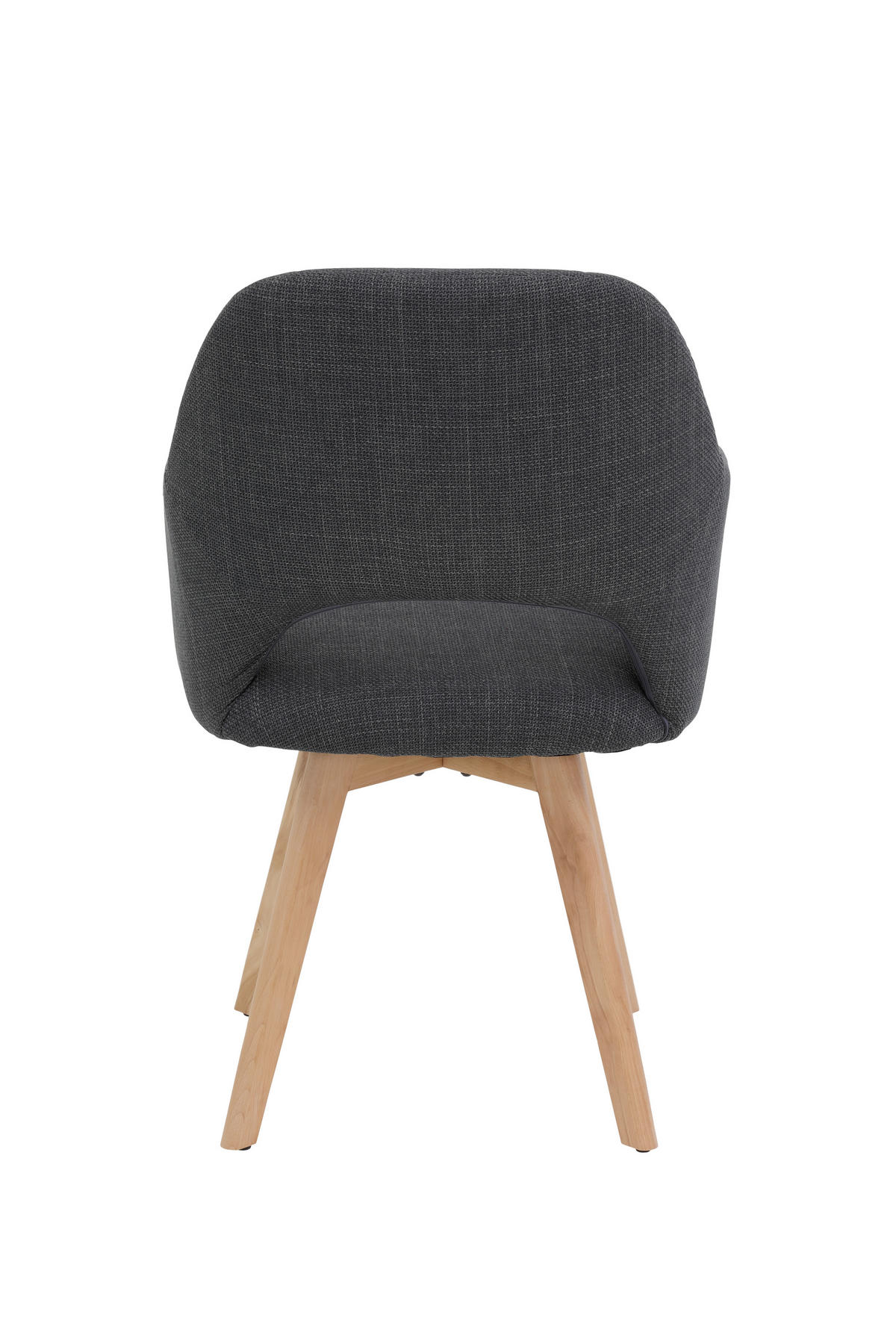 SESSELSET in Webstoff, Mikrofaser Anthrazit  - Anthrazit/Buchefarben, MODERN, Holz/Textil (57/88/61cm) - P & B