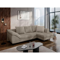 ECKSOFA Taupe Cord  - Taupe/Schwarz, Design, Textil (276/177cm) - MID.YOU