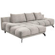 ECKSOFA in Chenille Sandfarben  - Sandfarben/Schwarz, MODERN, Textil/Metall (182/290cm) - Hom`in