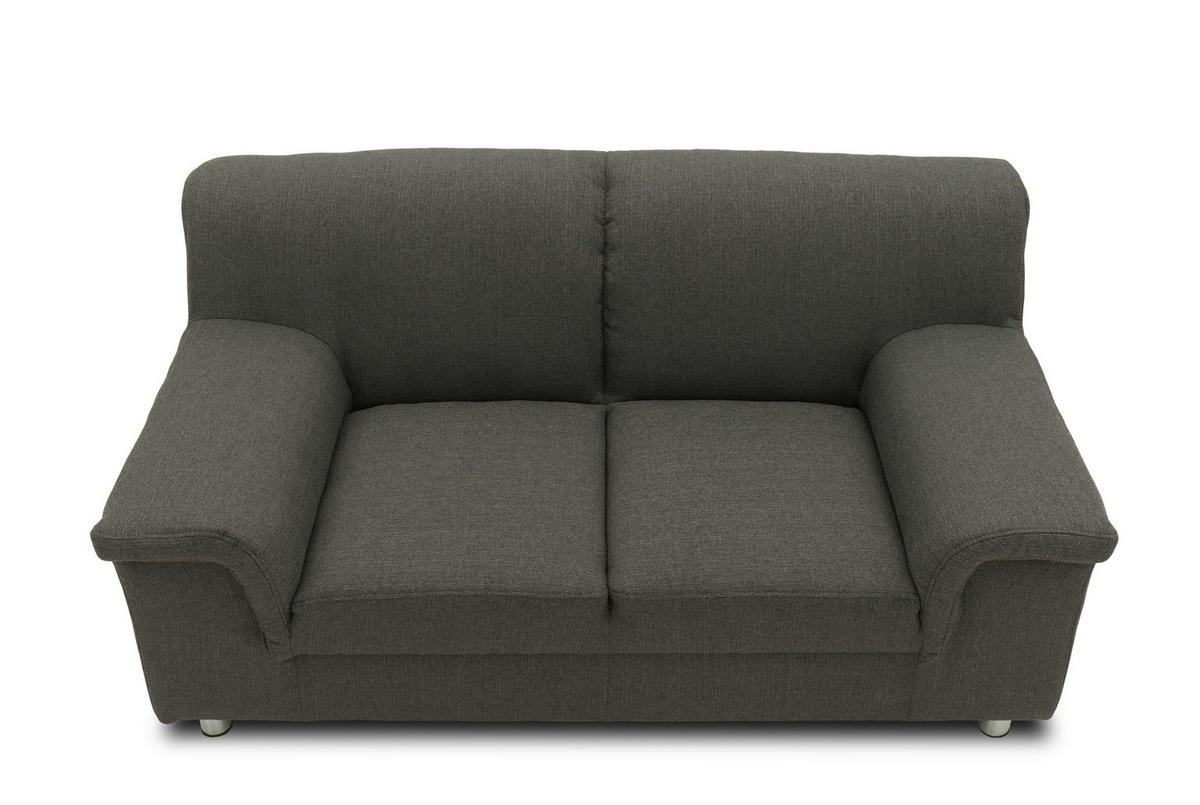 2-SITZER-SOFA Webstoff Schlammfarben  - Chromfarben/Schlammfarben, KONVENTIONELL, Textil/Metall (145/72/80cm) - MID.YOU
