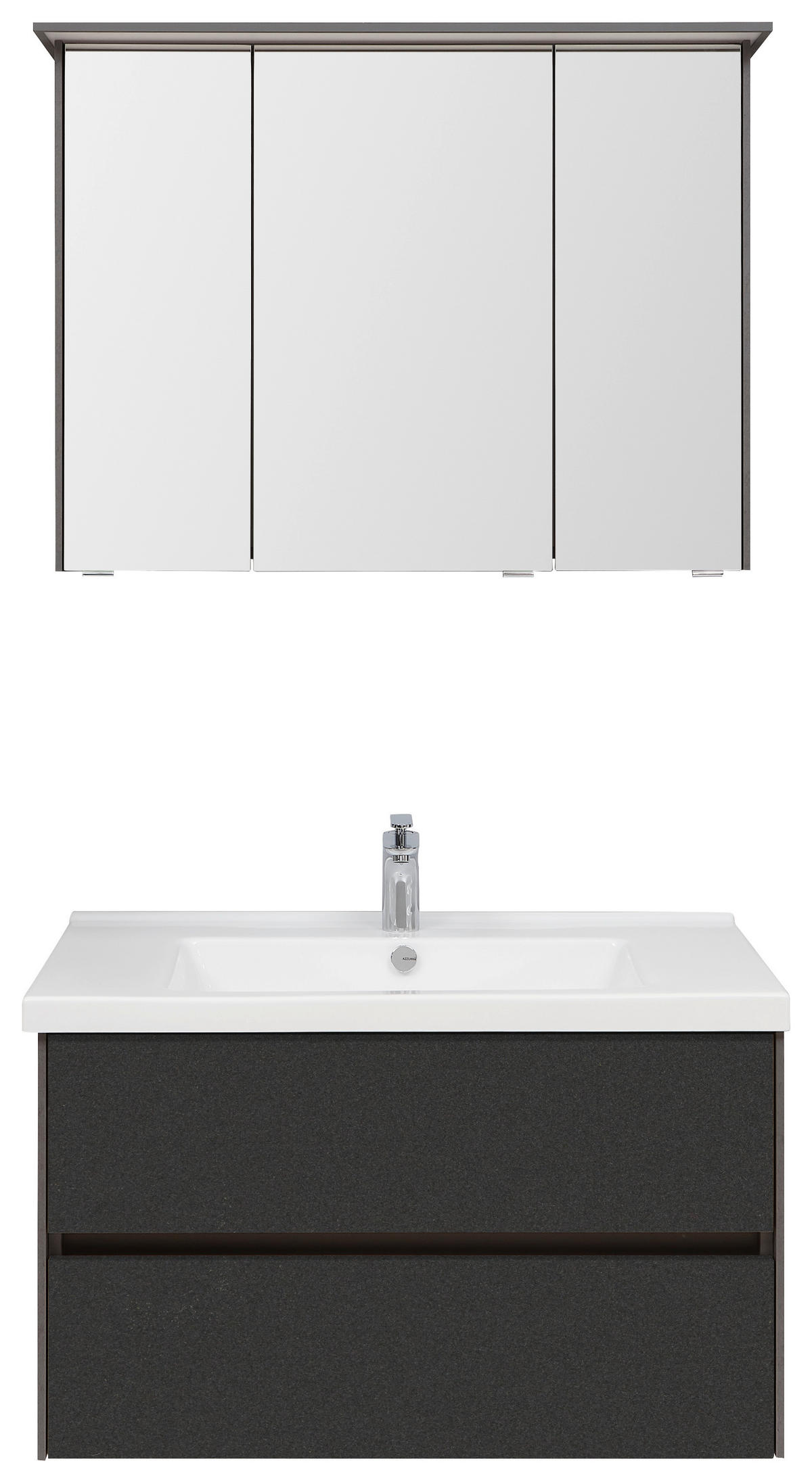 BADEZIMMER  in 92 cm  - Dunkelgrau/Schwarz, KONVENTIONELL, Glas/Keramik (92cm) - Dieter Knoll