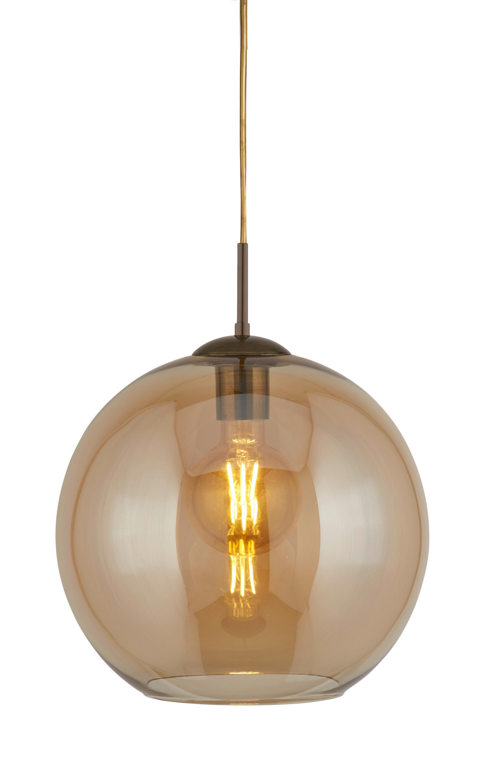 SVJETILJKA VISEĆA 30/120 cm Balls - bakrenaste boje/boje jantara, Design, staklo/metal (30/120cm)