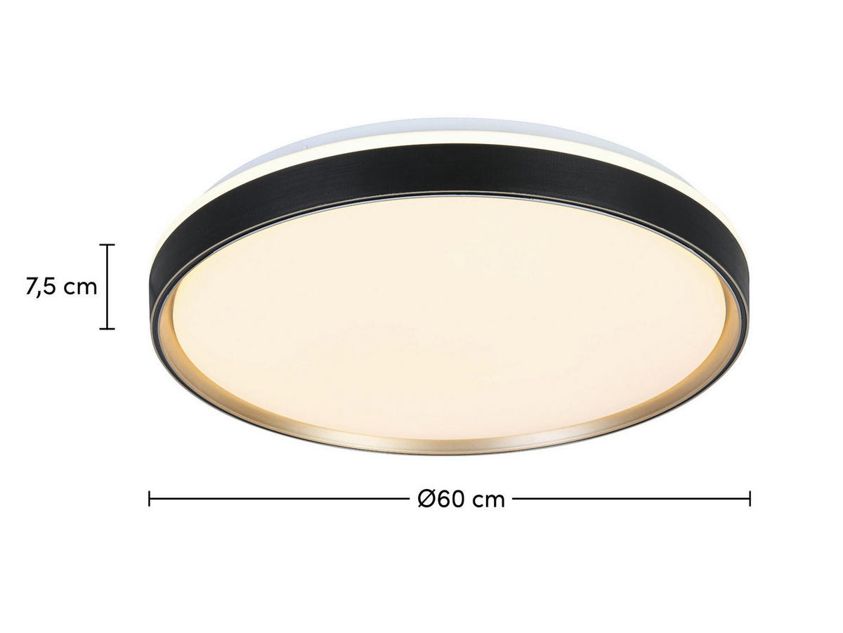 LED PLAFONJERA  - bela/zlatna, Trendi, metal/plastika (60/7,5cm) - Novel