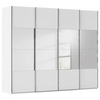 SCHWEBETÜRENSCHRANK 271/223/68 cm,  in Weiß, 4 Tür(en)  - Chromfarben/Weiß, Design, Holzwerkstoff/Metall (271/223/68cm) - Novel
