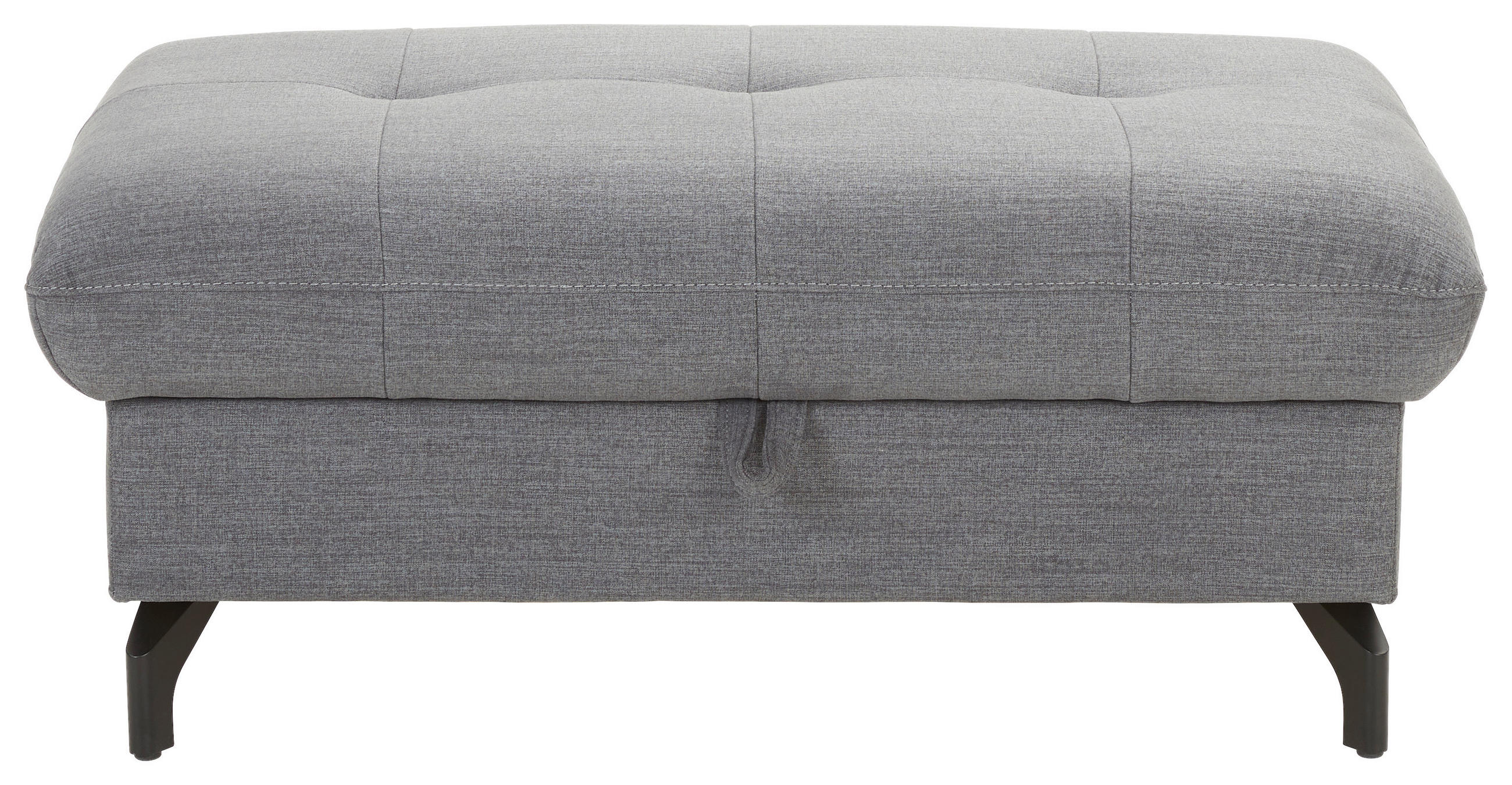 HOCKER Flachgewebe Dunkelgrau  - Dunkelgrau/Schwarz, Design, Textil/Metall (101/45/63cm) - Xora