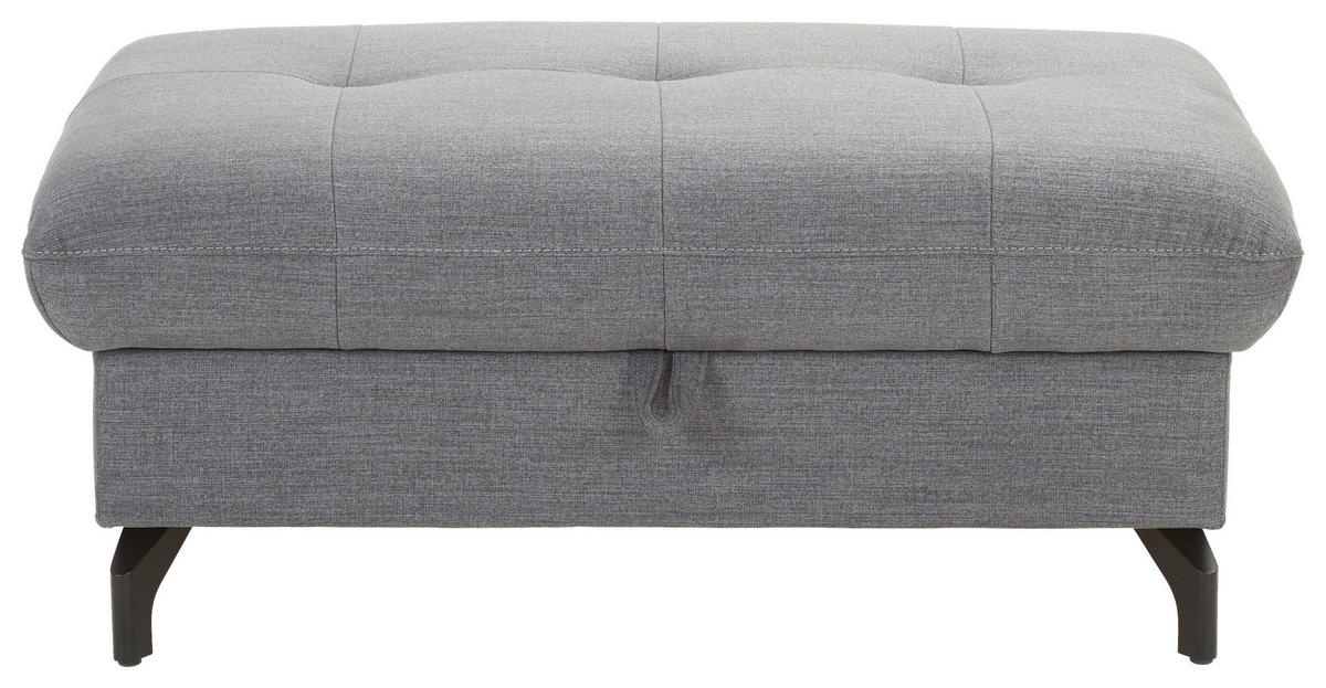 HOCKER in Textil Dunkelgrau  - Dunkelgrau/Schwarz, Design, Textil/Metall (101/45/63cm) - Xora