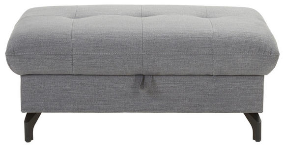 HOCKER Flachgewebe Dunkelgrau - Dunkelgrau/Schwarz, Design, Textil/Metall (101/45/63cm) - Xora