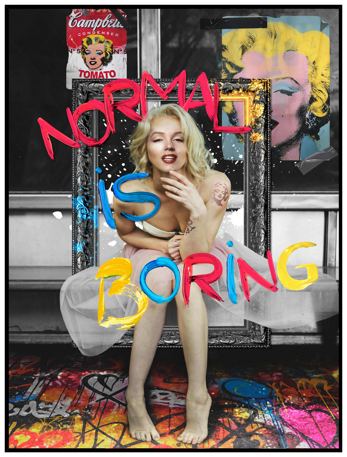 KUNSTDRUCK 60/80 cm  - Multicolor/Schwarz, Design, Holzwerkstoff (60/80cm) - Monee