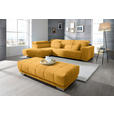 ECKSOFA in Mikrofaser Dunkelgelb  - Chromfarben/Dunkelgelb, Design, Textil/Metall (207/301cm) - Xora