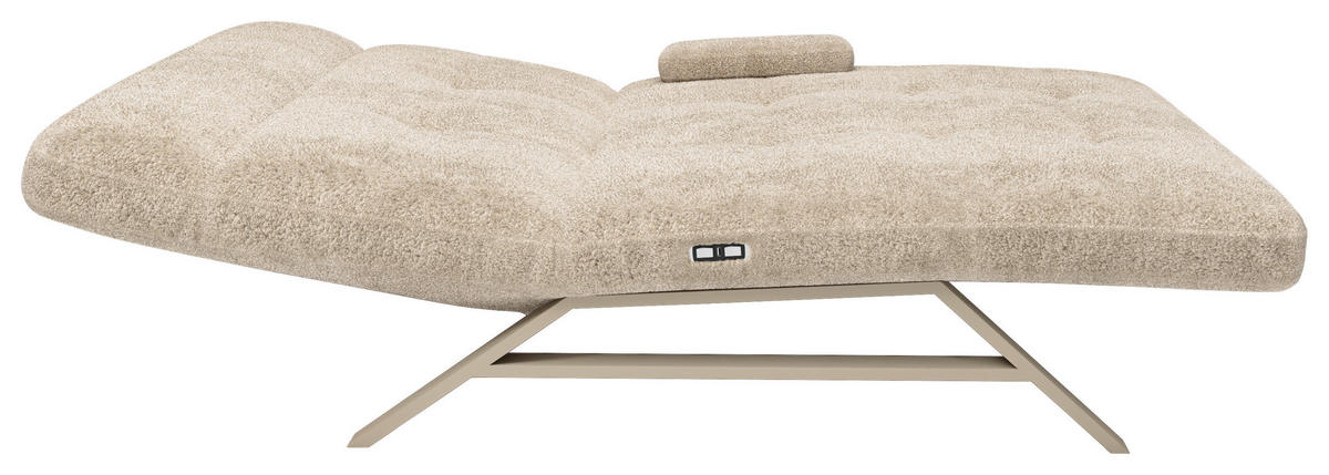 RELAXLIEGE in Chenille, Teddystoff Cappuccino  - Kaschmir/Cappuccino, Design, Textil/Metall (120/54-113/158-198cm) - Pure Home Lifestyle