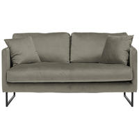 2-SITZER-SOFA Samt Grau  - Schwarz/Grau, Design, Textil/Metall (150/78/84cm) - Carryhome