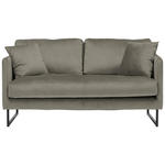 2-SITZER-SOFA Samt Grau  - Schwarz/Grau, Design, Textil/Metall (150/78/84cm) - Carryhome