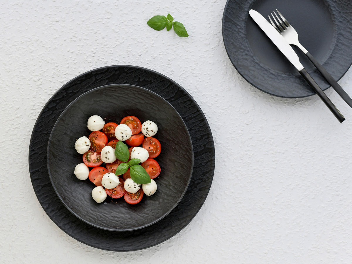 TAFELSERVICE Schwarz 12-teilig  - Schwarz, MODERN, Keramik (43/40/37cm) - Creatable