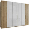 DREHTÜRENSCHRANK 300/236/58 cm 6-türig  - Schieferfarben/Eiche Bianco, KONVENTIONELL, Glas/Holzwerkstoff (300/236/58cm) - Dieter Knoll