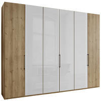 DREHTÜRENSCHRANK in Weiss, Eiche Bianco  - Schieferfarben/Weiss, Konventionell, Glas/Holzwerkstoff (300/236/58cm) - Dieter Knoll