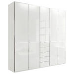 KLEIDERSCHRANK  in Weiß  - Chromfarben/Weiß, KONVENTIONELL, Glas/Holzwerkstoff (250/236/58cm) - Novel
